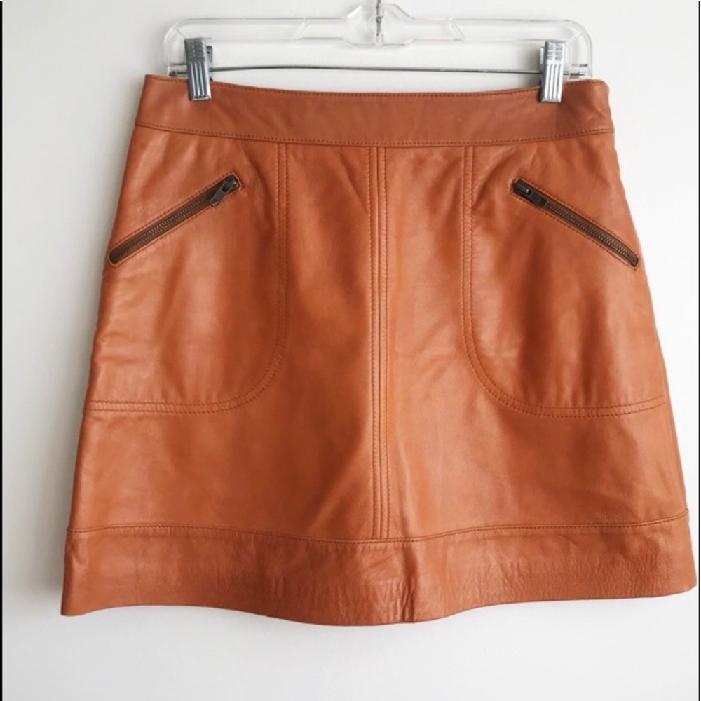 Halogen 100% leather woman as skirt size 10
